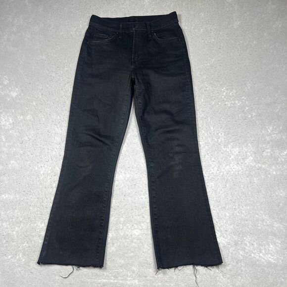 MOTHER Jeans Womens 25 Black The Insider Crop Step Fray Not Guilty Made In USA - Picture 1 of 16